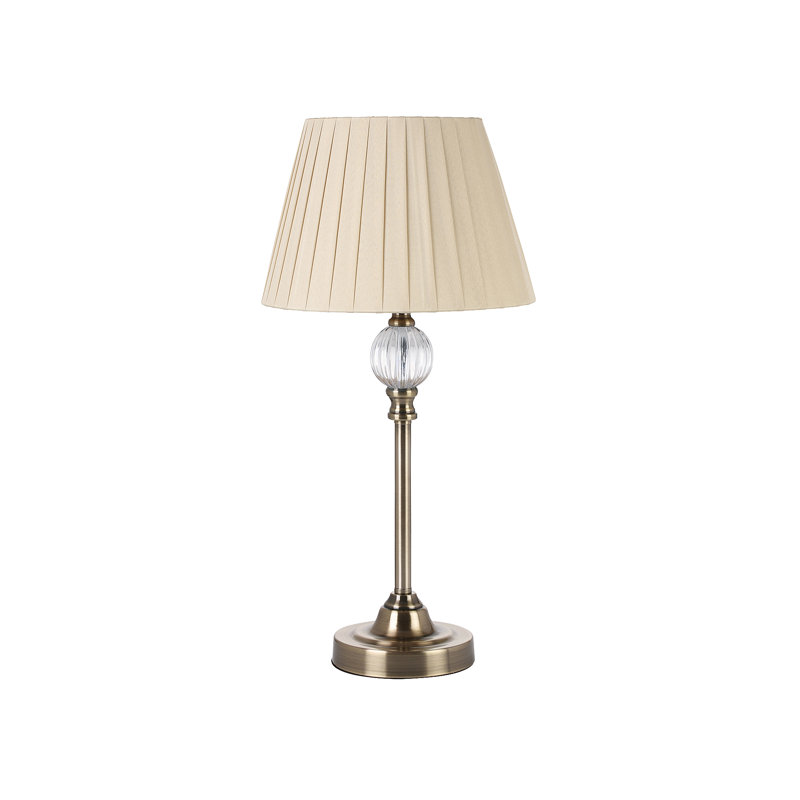 Pickering Lamp, Antique Brass, White