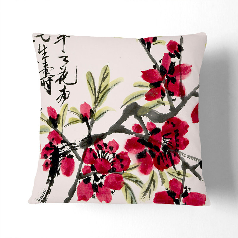 Floral Square Throw Cushion, 55cm H x 55cm W x 20cm D