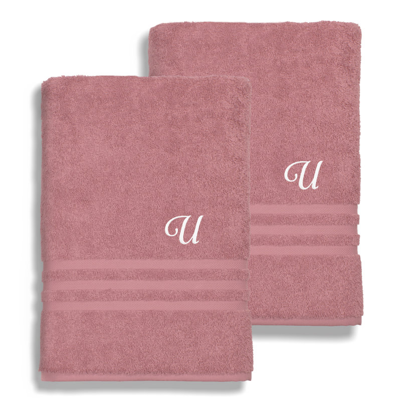 Ensemble de serviettes de bain 1 pièce en coton turc Denzi, Thé rose, N