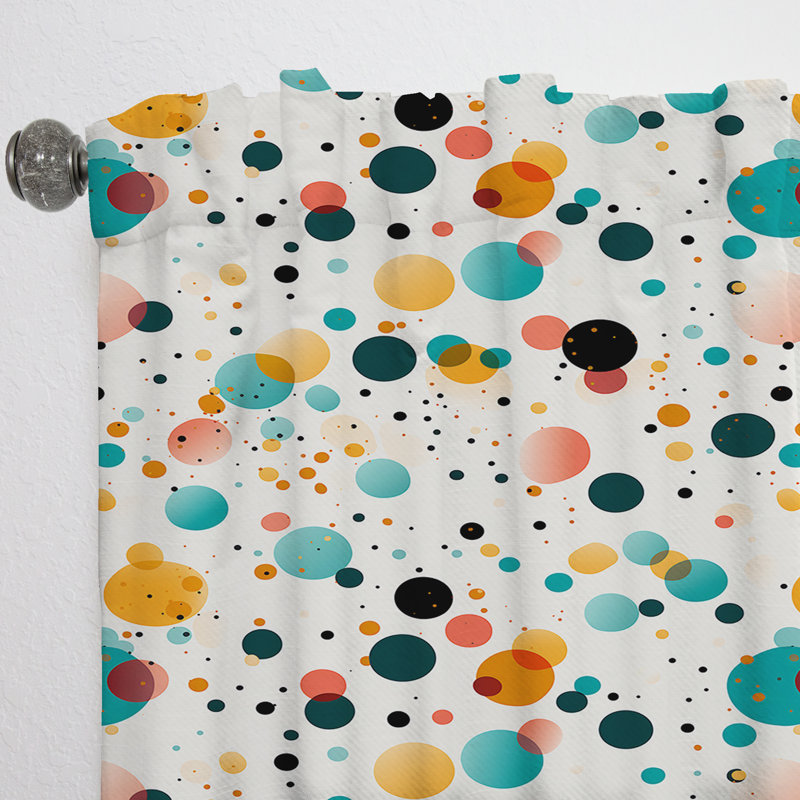 Motif à pois multicolore vibrant IV - rideau abstrait - rideau obscurcissant - 1 panneau, L 52 po x L 63 po