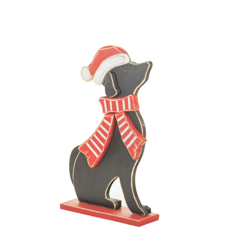 Chien debout noir assis