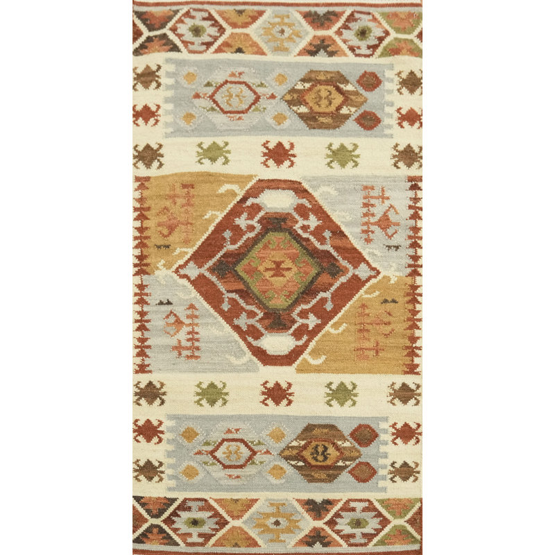 One-of-a-Kind 5' 1'' X 2' 8'' Rectangle Cotton Area Rug in Orange