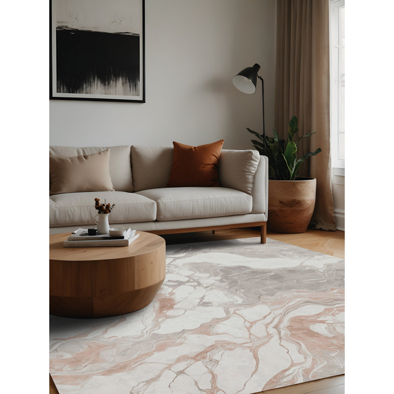 Machine Washable Gray Area Rug, Square 5'