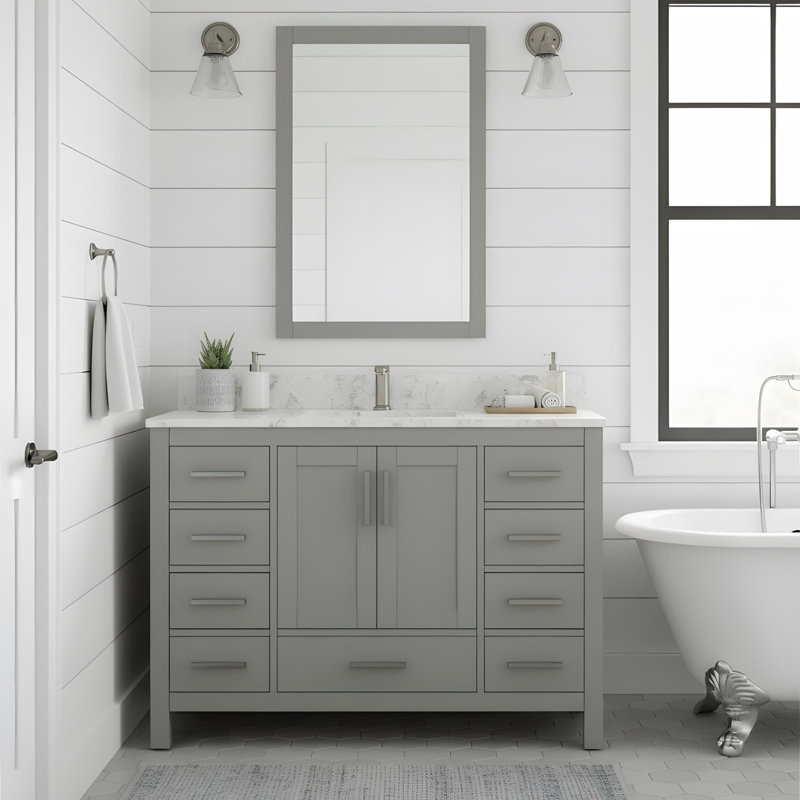 Ensemble de meuble-lavabo avec 2 portes et 5 tiroirs