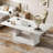 Spacious Faux Marble Office Desk