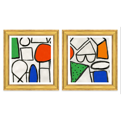 «Village and Corner» par Susan Hable - Peinture encadrée sur papier