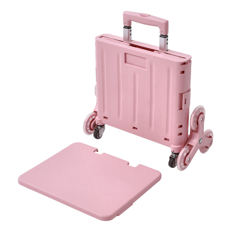 Caithlin 97cm H x 38cm W Utility Cart with Wheels, Pink