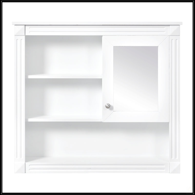 Armoire murale 32 po avec miroir, Blanc