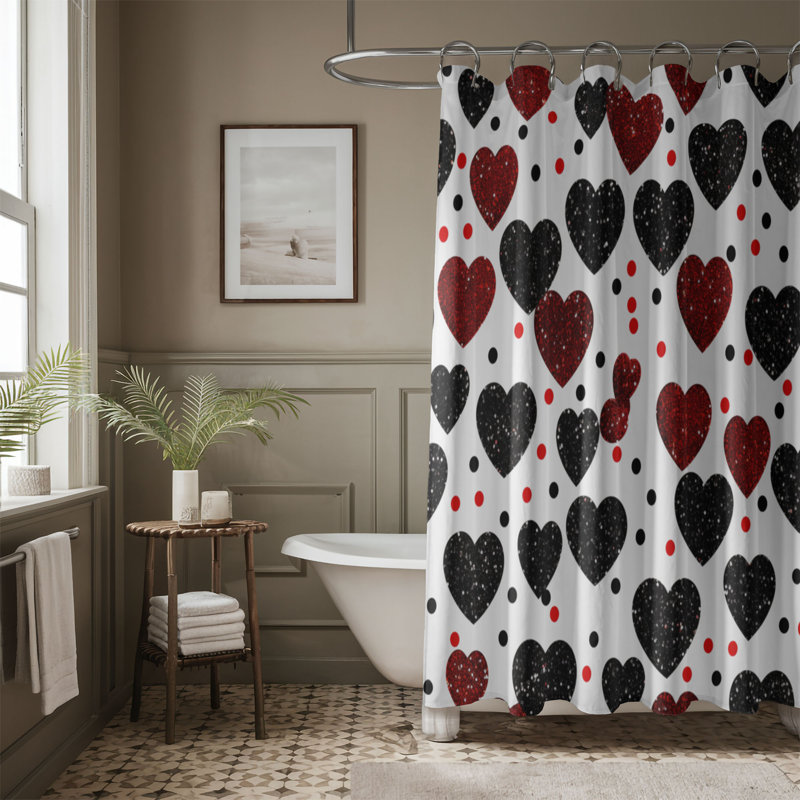 Rideau de douche Contrast Heart - Premium, H 74 po x l 71 po