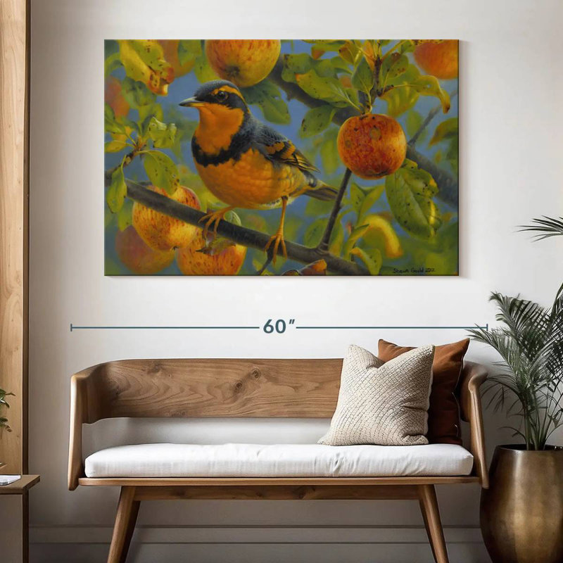 Brampt Thrush In The Apple Tree, 34" H x 51" W