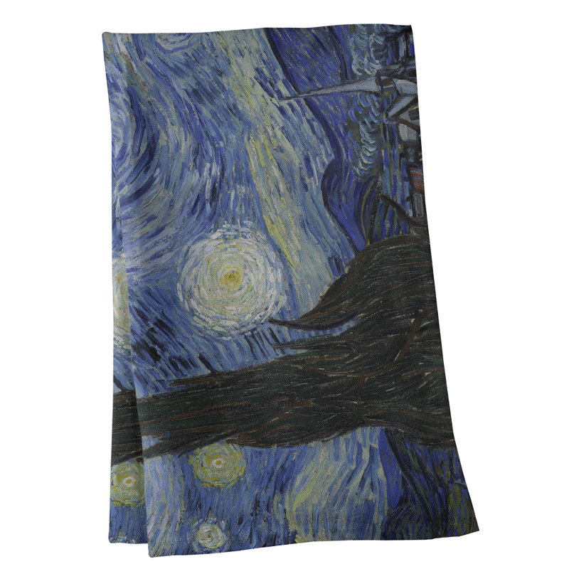 Serviette de thé starry night, Jaune / Bleu, Sergé de coton