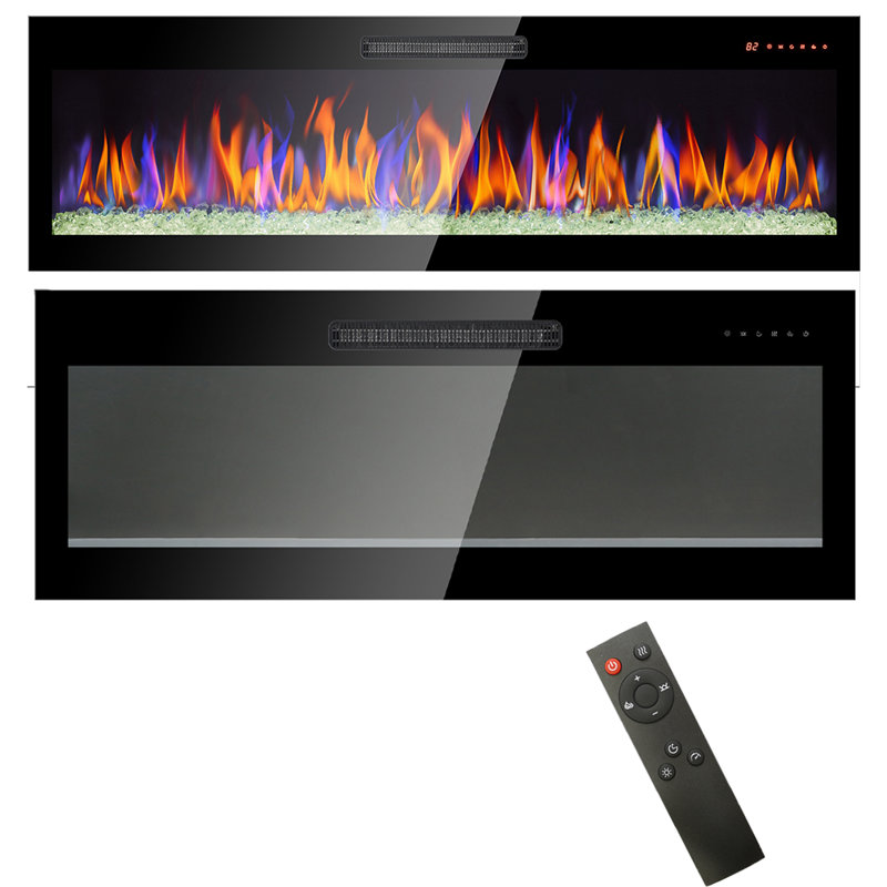 Harwyn 60'' W Metal Electric Fireplace Insert