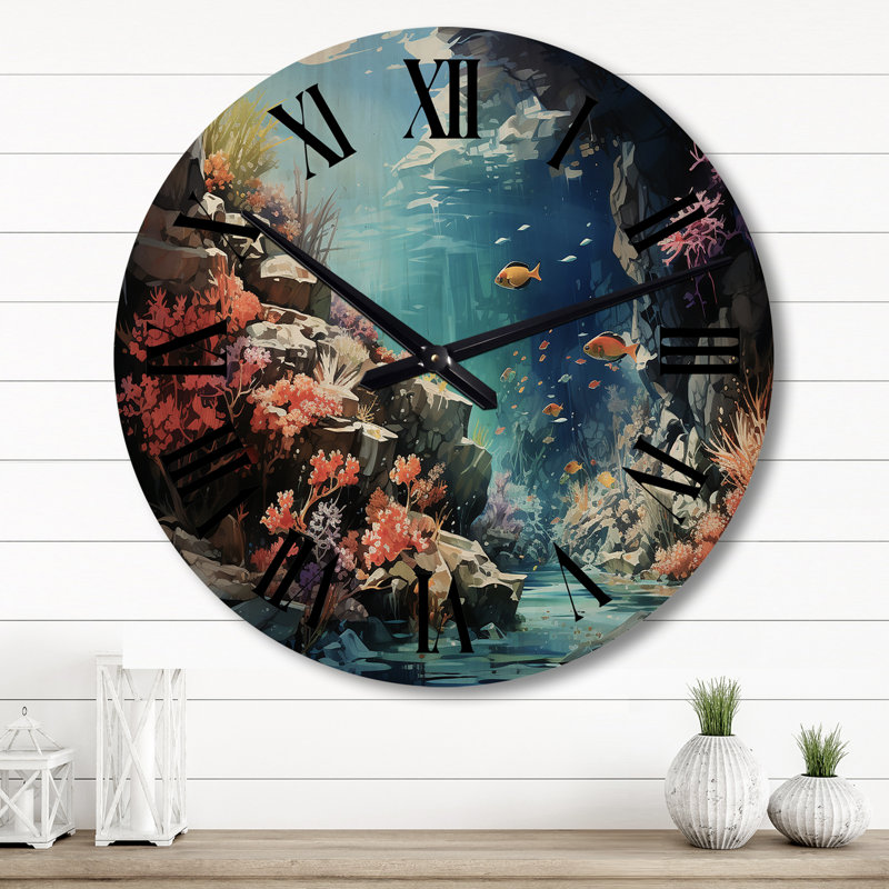 Horloge murale en bois massif Paramonos, Grand