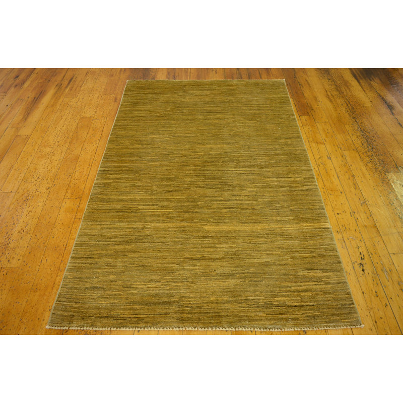 Tapis de zone en laine noué la 3 pi 10 po x 5 pi 11 po one-of-kind main Nash