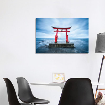 Red Torii Gate In Shosambetsu 1 Piece Wrapped Canvas Wall Art