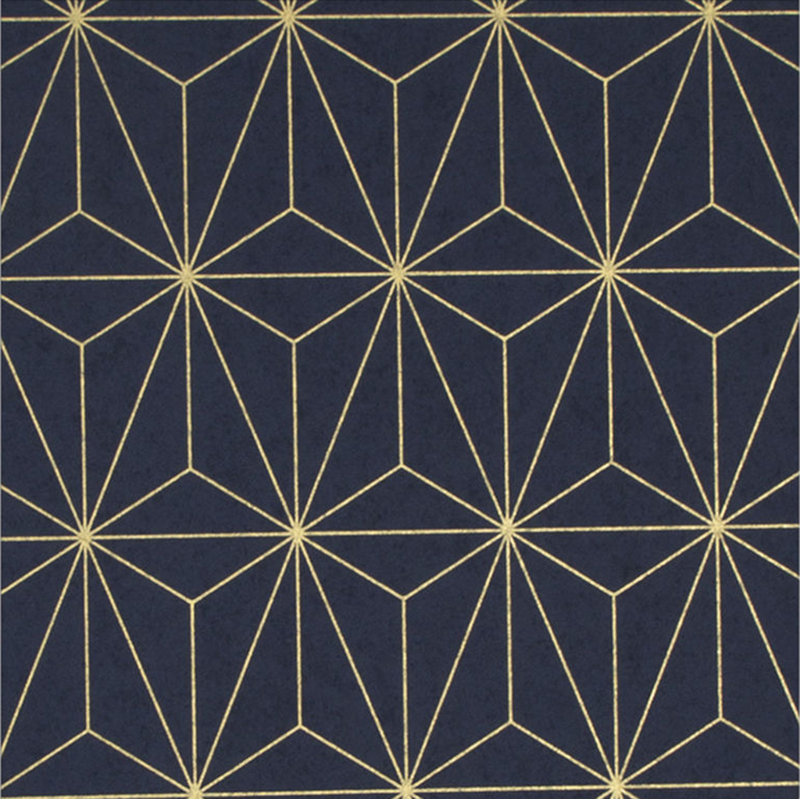 Prism Geometric Wallpaper Roll, Navy/Gold