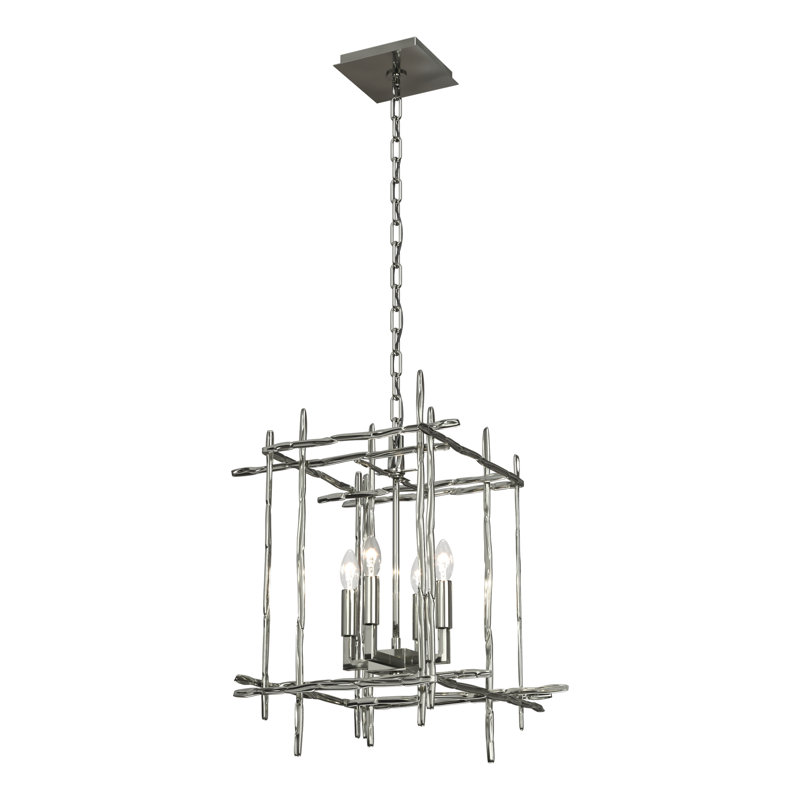 Tura - Light Rectangle Chandelier, Small, Sterling