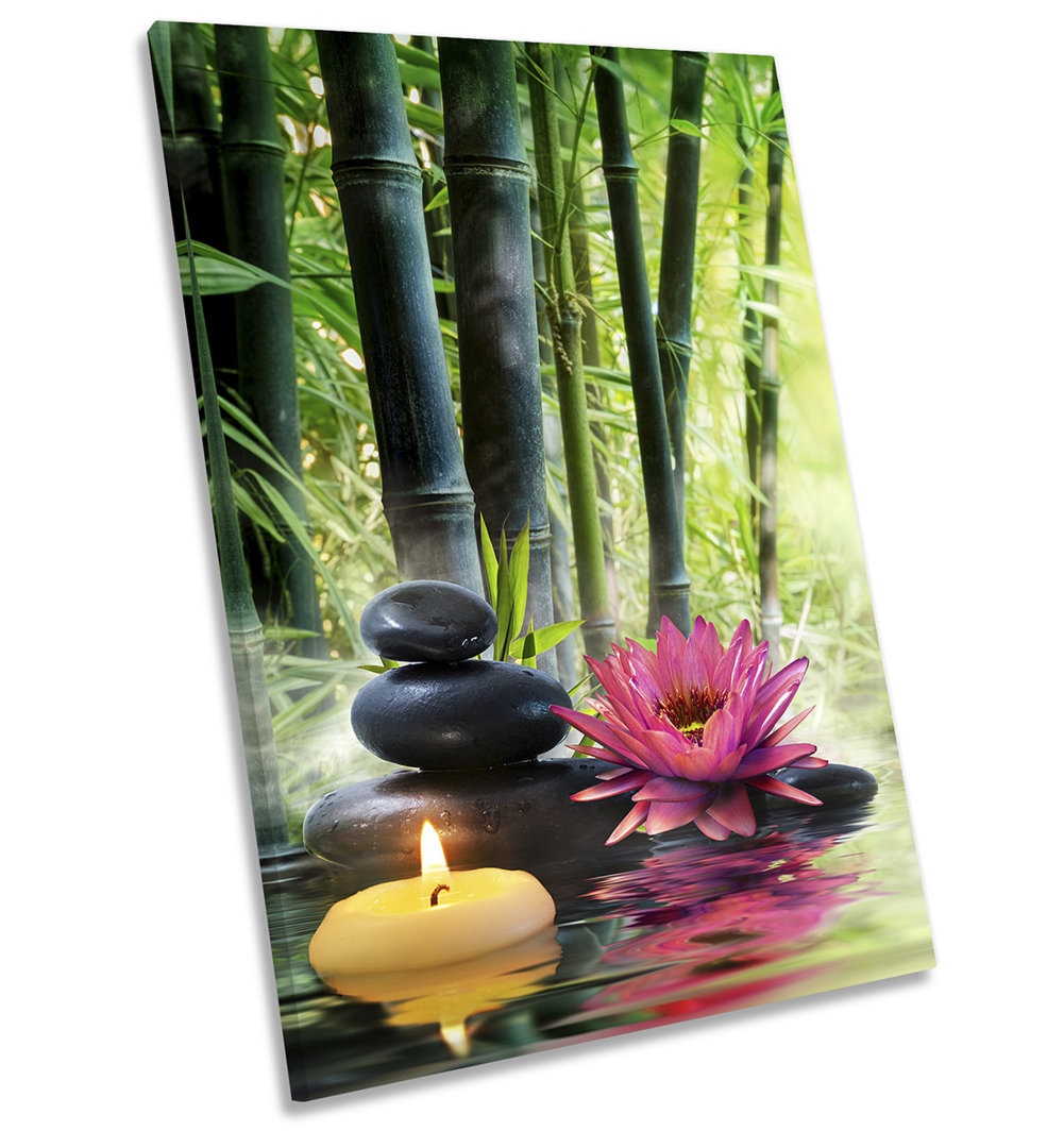 Zen Stone Tower Floral - Wrapped Canvas Print