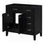 Meuble-lavabo 36 po sans lavabo, base d'armoire seulement, armoire de salle de bain avec tiroirs, structure solide et panneau de fibres à densité moyenne, noir-489076516