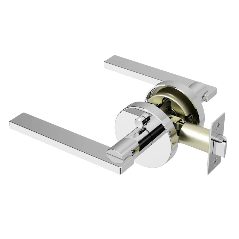 Poignée de porte Valli Design moderne dissimulé pour (lit et salle de bain) - Style minimaliste élégant en chrome