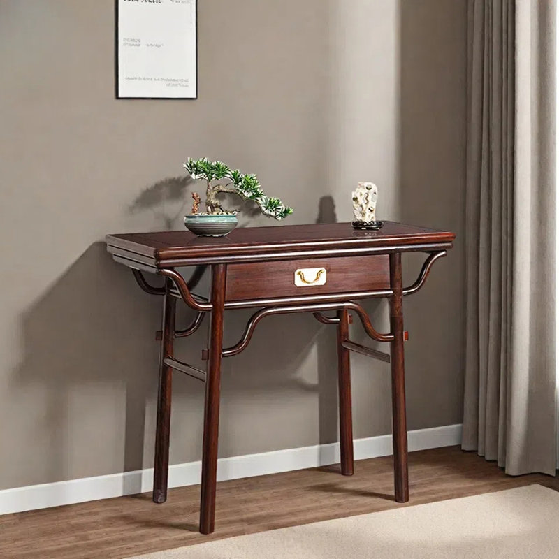 Nouvelle console en bois de rose massif de style chinois, H 33,5 po x l 37,8 po x P 15 po