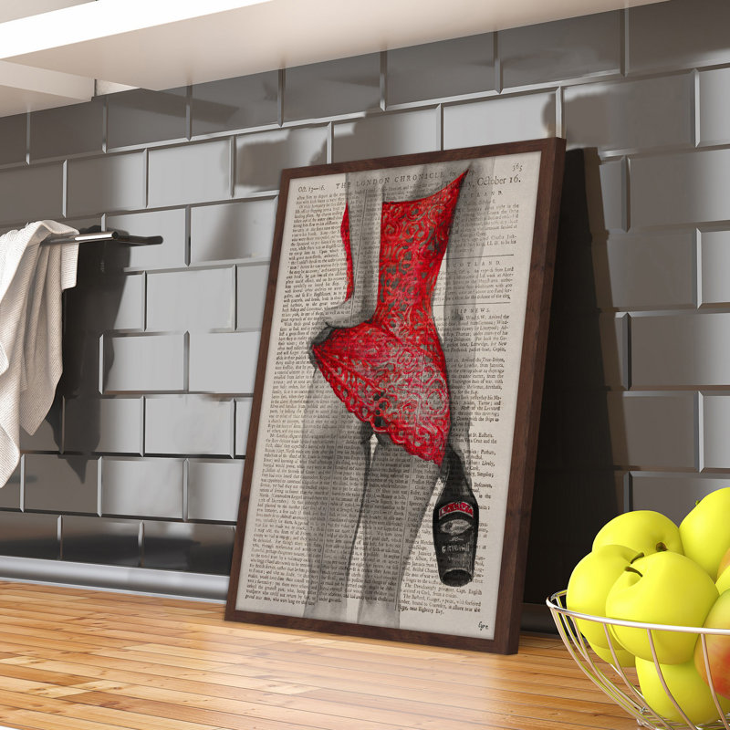 «Follow The Red Dress», reproduction encadrée, H 24 po x l 16 po x P 1,5 po