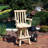 Bruce Square Slat Back Rustic Log Cabin Style Bar Stool, Unfinished-126402282-126402261