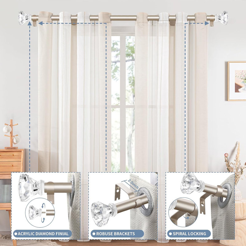 Crystal Champagne Curtain Rod