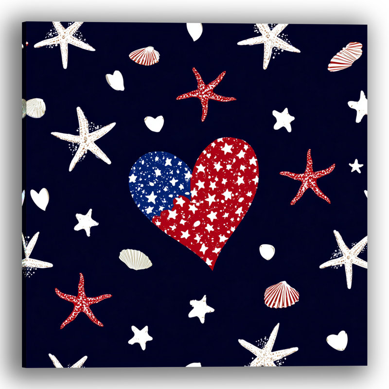 «Starfish Love Night», art mural sur toile, 12 po L x 12 po H x 1 po P