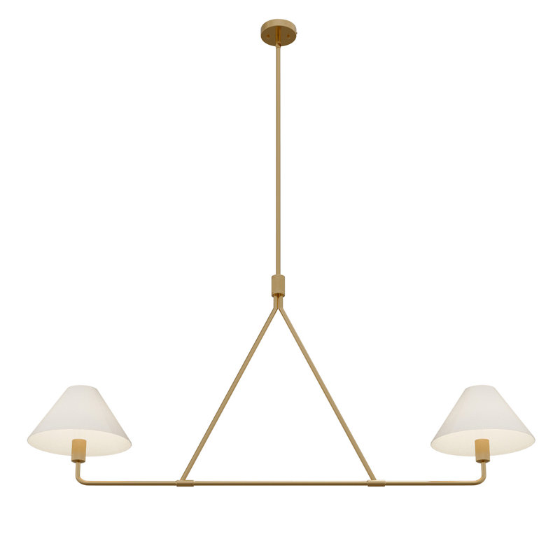 2 - Light Candle Style Linear Chandelier, Rose Gold