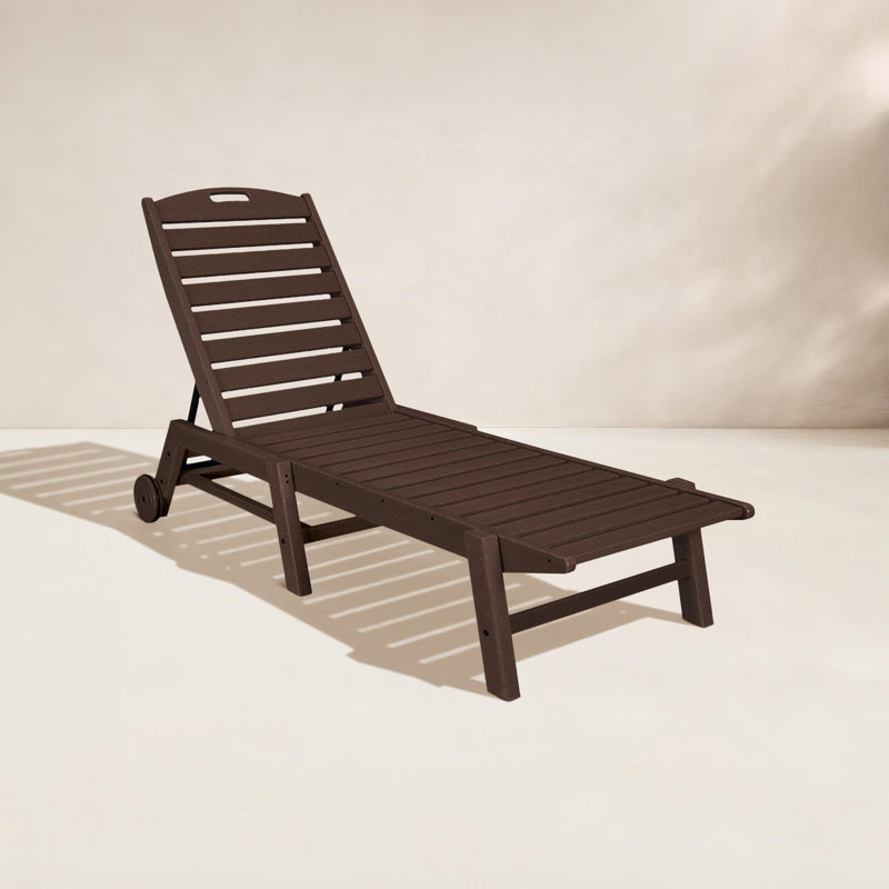 Chaise longue à roulettes Lakeside POLYWOOD, Acajou