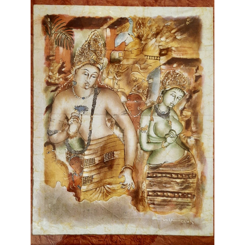 Bodhisattva Padcamani | Teintures naturelles sur toile de coton | Par Shagun Sengar Shaha