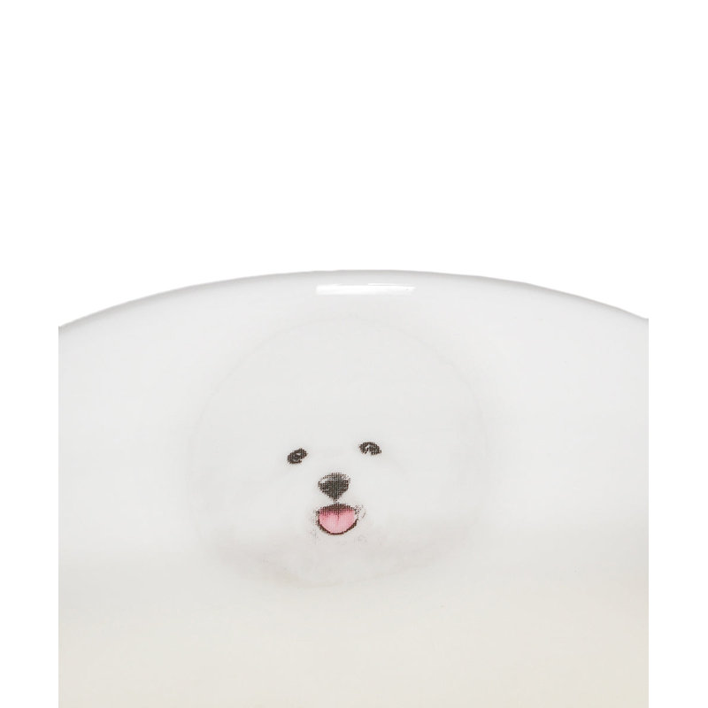 Tasse à eau en porcelaine avec couvercle et cuillère - Bichon