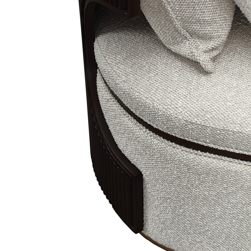 West Kensington Chaise - Buff/Seal Salt Caramel, Espresso Wood