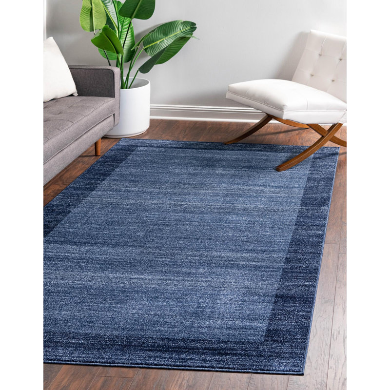 Tapis bleu marine Hermina, Rectangle 2 pi x 3 pi 1 po