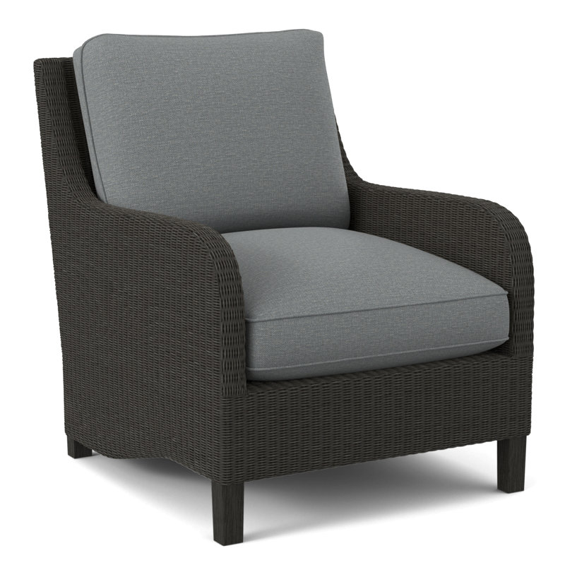 Gibraltar Armchair, Frost White, Light Blue Performance Fabric; 0851-55