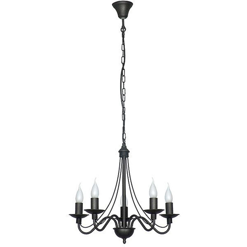 Grunewald 5 - Light Candle Style Chandelier, Black