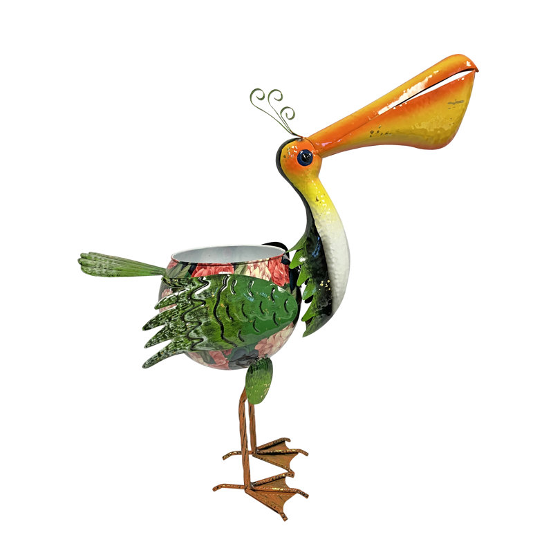 Audriella Handmade Pelican Metal Pot Planter