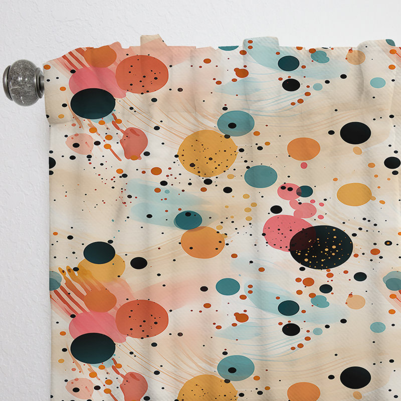 Motif à pois Bohème Vibes - Rideau abstrait - Rideau abstrait obscurcissant - 1 panneaux, L 52 po x L 90 po