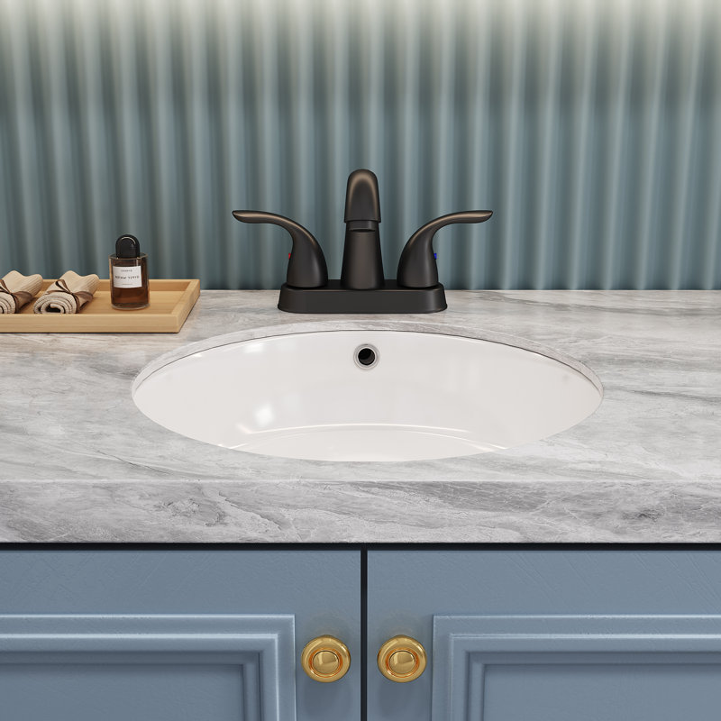 Robinet de lavabo de salle de bain à 2 poignées 5,45 po Nicole, Noir mat