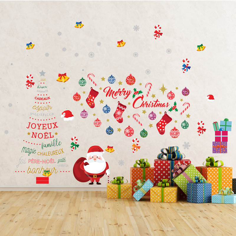 Décalcomanie murale de noël française