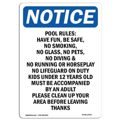 Pool Rules Have Fun Be Safe Sign