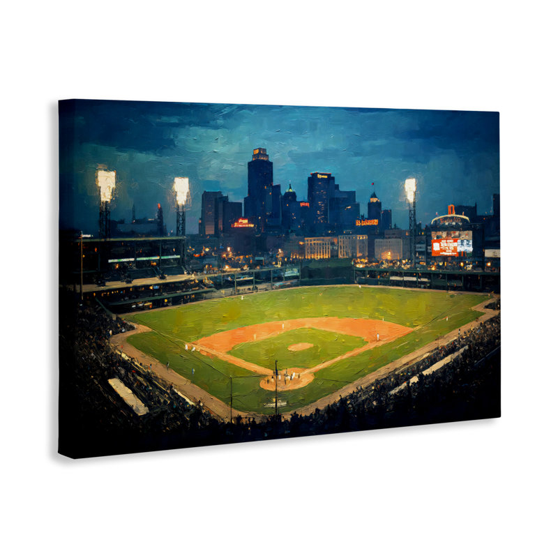 Baseball Stadium at Night, conception par Arlington Prints, H 16 po x l 24 po