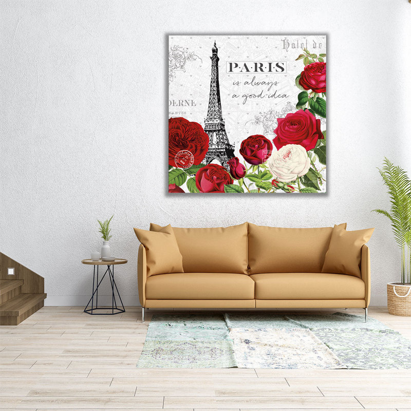 Rouge Paris II - reproduction d'art sur toile, H 40 po x l 40 po