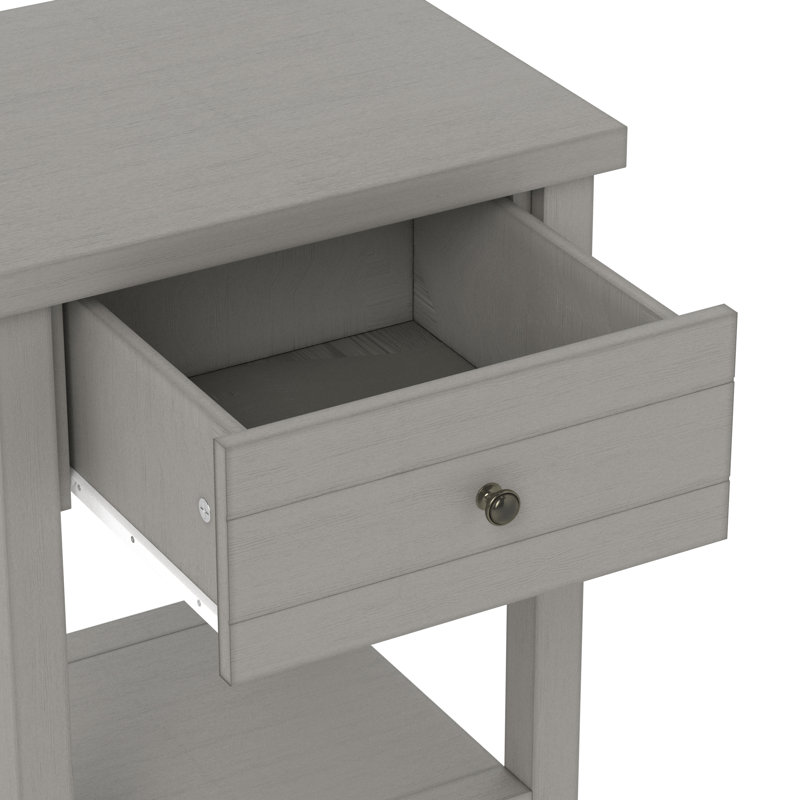 Table de bout avec rangement Helene, gris
