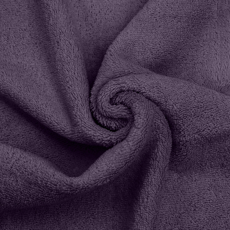 Ensemble de serviettes de bain en coton turc 2 pièces Wellston, Prune, 2
