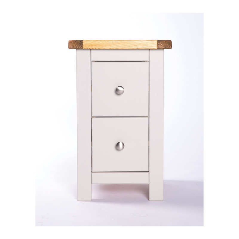 Aubusson 35 cm W Bedside Table, Light Grey, Chrome