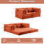 Lit de plancher convertible orange surdimensionné moderne, Mahjong à compression avec conception modulaire et molleton circulaire pour les pièces utilitaires, tissu de haute qualité