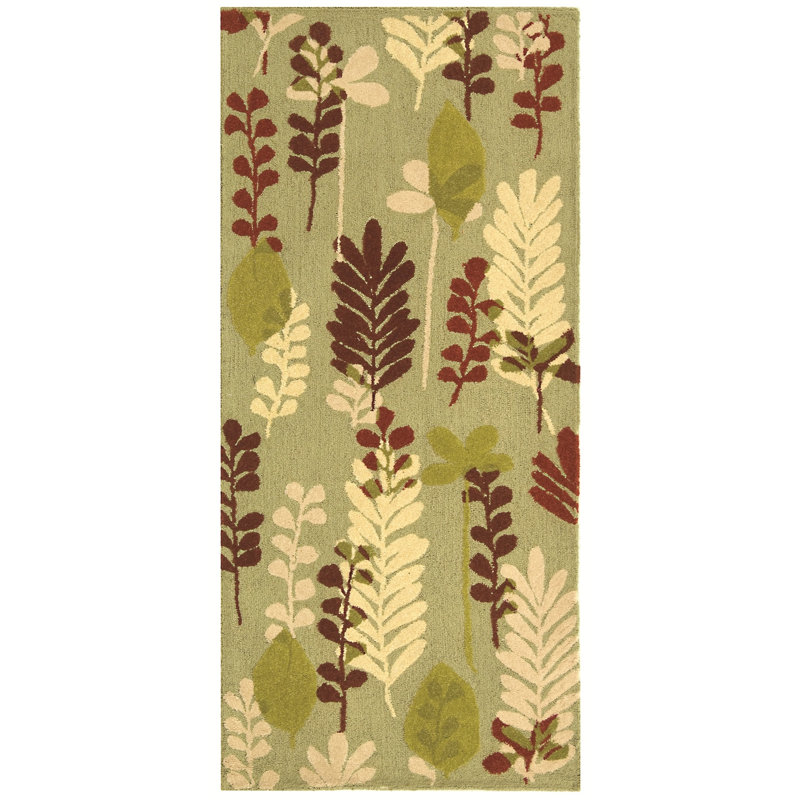 Berkley Hand Hooked Thick Wool Pile Floral Rug, Rectangle 2'6" x 4'