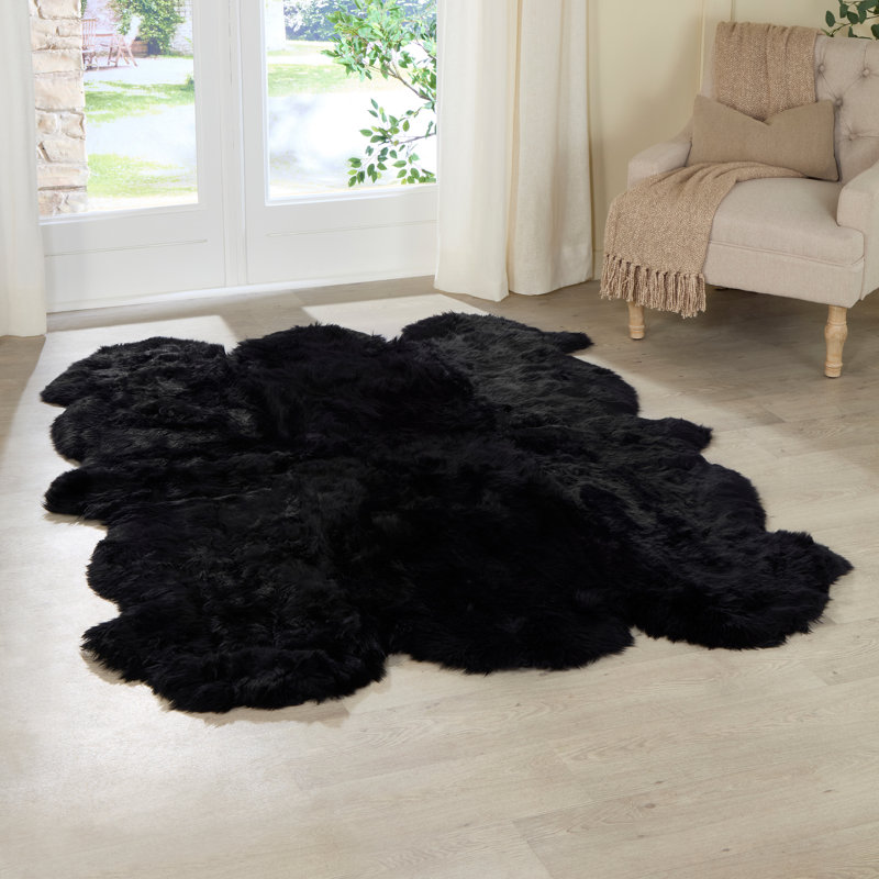 Olsson Solid Colour Sheepskin Area Rug, Novelty 140 x 240cm